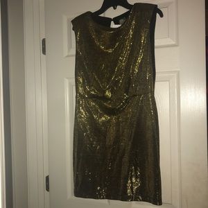 Petite sparkly mini gold Asos dress